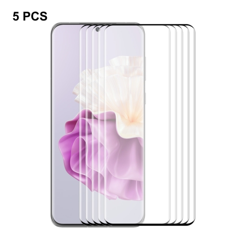 

For Huawei P60 Pro / Art 5pcs ENKAY 3D Hot Bending Side Glue Tempered Glass Full Film