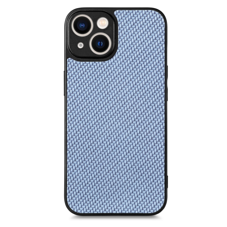 

For iPhone 13 Pro Carbon Fiber Texture Leather Back Cover Phone Case(Blue)