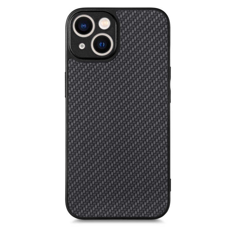 

For iPhone 13 Pro Max Carbon Fiber Texture Leather Back Cover Phone Case(Black)