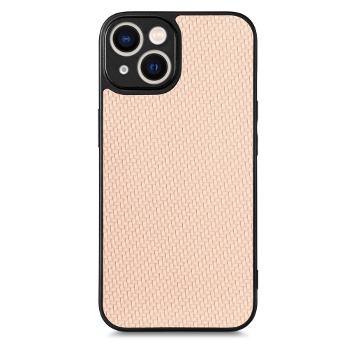 

For iPhone 13 Pro Max Carbon Fiber Texture Leather Back Cover Phone Case(Khaki)