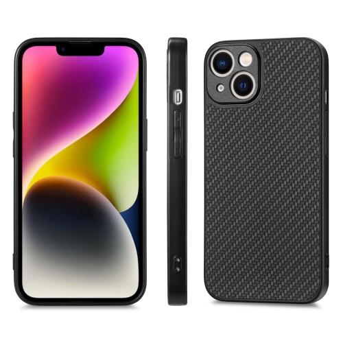 

For iPhone X / XS Carbon Fiber Texture Leather Back Cover Phone Case(Black)