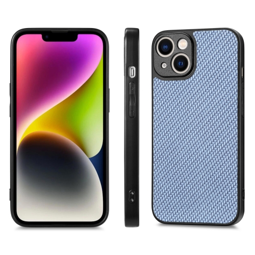 

For iPhone 7 / 8 / SE 2022 Carbon Fiber Texture Leather Back Cover Phone Case(Blue)