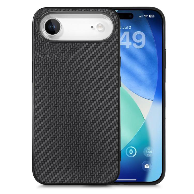 

For iPhone Air Carbon Fiber Texture Leather Back Phone Case(Black)