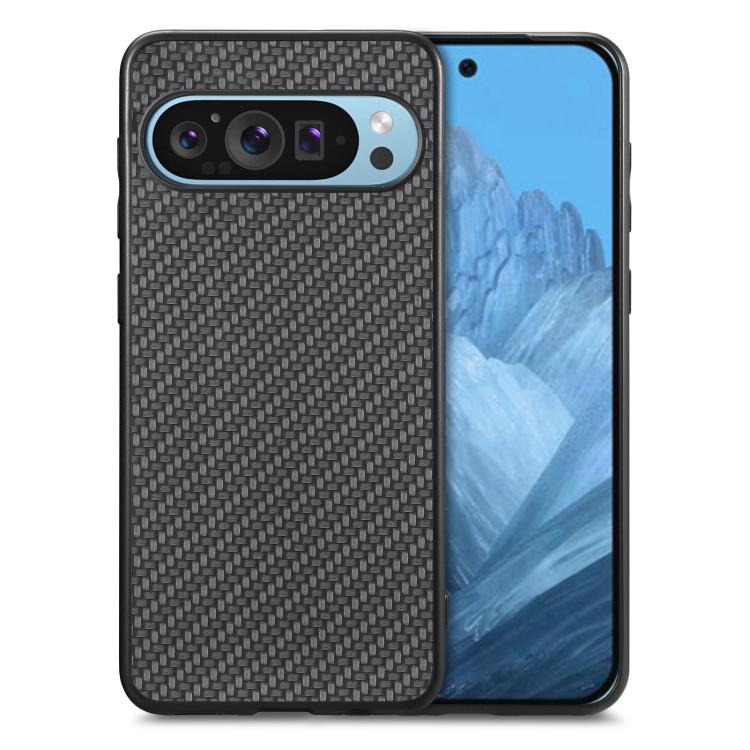 

For Google Pixel 10 Pro XL Carbon Fiber Texture Leather Back Cover Phone Case(Black)