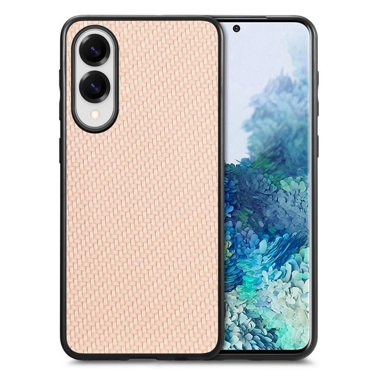 

For Samsung Galaxy S25 Edge 5G Carbon Fiber Texture Leather Back Cover Phone Case(Khaki)