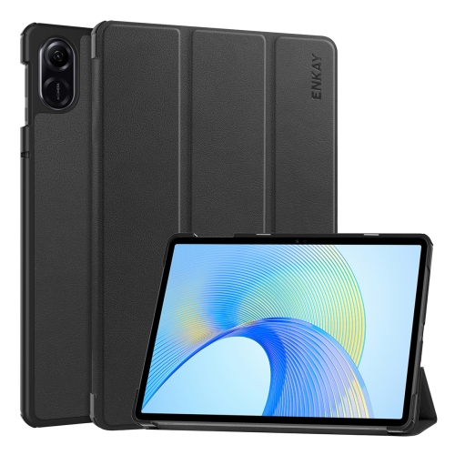 For Honor Pad Pad X8 Pro / X9 11.5 ENKAY Tri-fold Custer Texture Leather Smart Tablet Case(Black) стилус samsung s pen fold edition q5 black ej pf946bbrgru