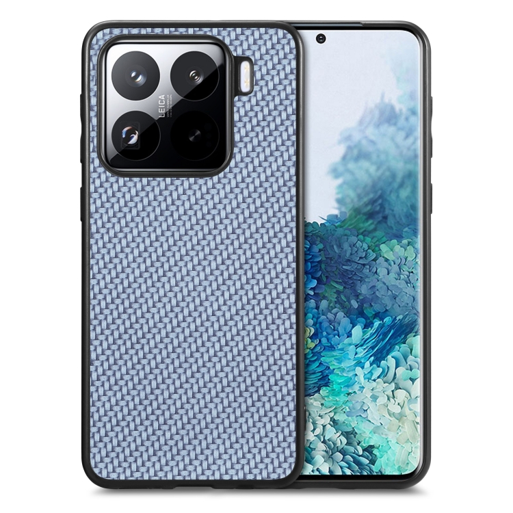 

For Xiaomi 15 Pro Carbon Fiber Texture Leather Back Cover Phone Case(Blue)