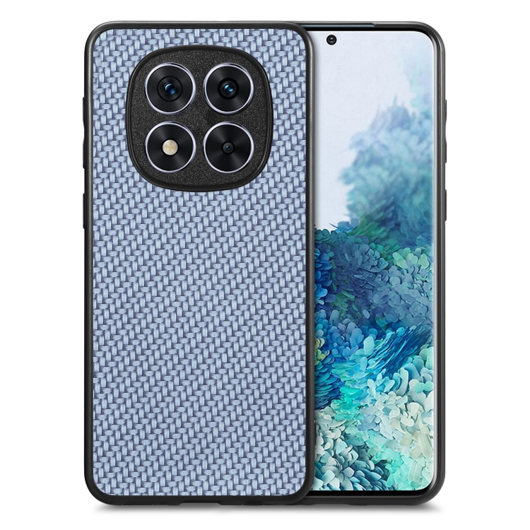

For Redmi Note 14 Pro 5G Carbon Fiber Texture Leather Back Cover Phone Case(Blue)