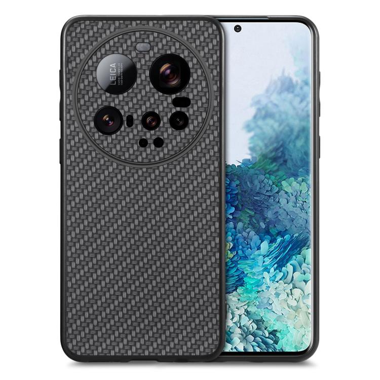 

For Xiaomi 15 Ultra Carbon Fiber Texture Leather Back Cover Phone Case(Black)