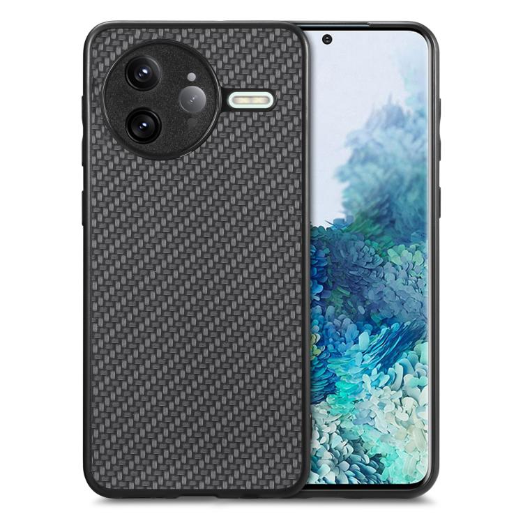 

For Redmi K80 Pro / Poco F7 Ultra Carbon Fiber Texture Leather Back Cover Phone Case(Black)