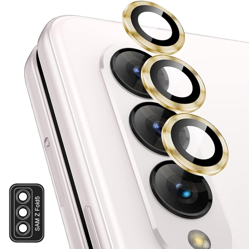 

For Samsung Galaxy Z Fold5 / A25 5G ENKAY Hat-Prince 9H Rear Lens Aluminium Alloy Tempered Glass Film(Gold)