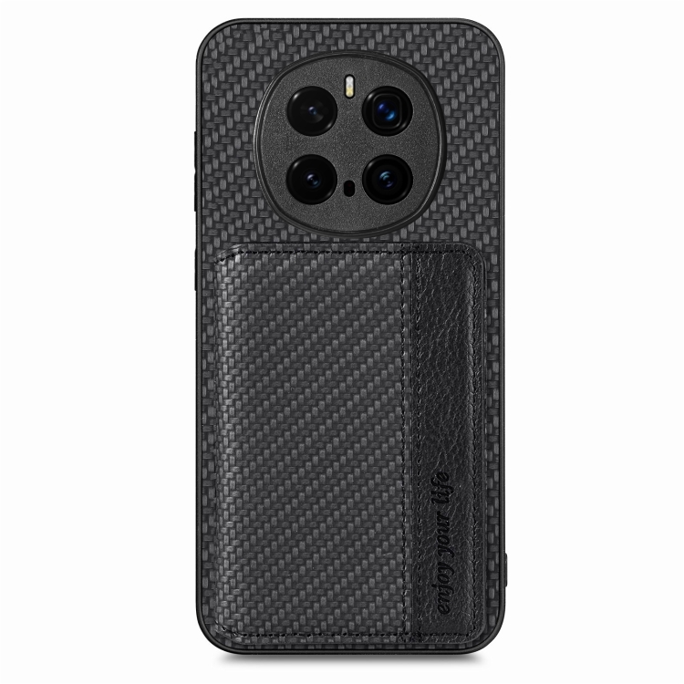 

For Honor Magic7 Pro Carbon Fiber Magnetic Card Bag Phone Case(Black)