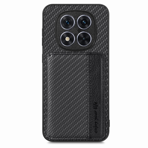 

For Redmi Note 14 Pro+ 5G Carbon Fiber Magnetic Card Bag Phone Case(Black)