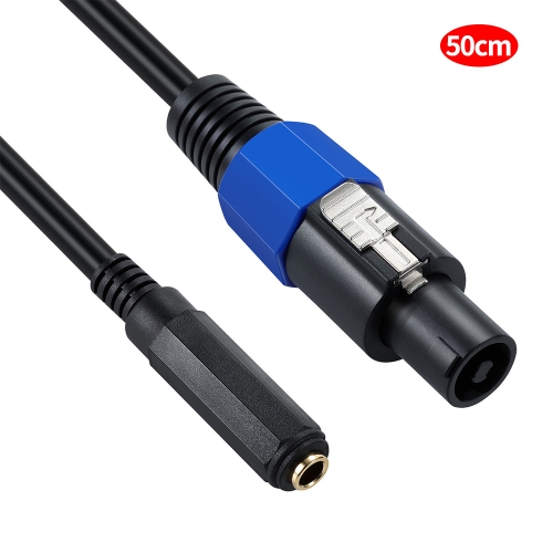 

JUNSUNMAY Speakon Male to 6.35mm Female Audio Speaker Adapter Cable with Snap Lock, Length: 50cm
