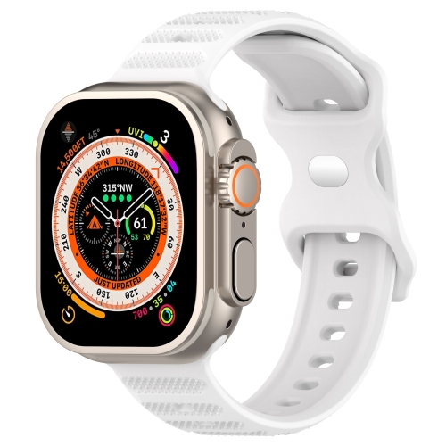 适用于Apple Watch 5 40mm 反扣点纹理硅胶表带（白色）