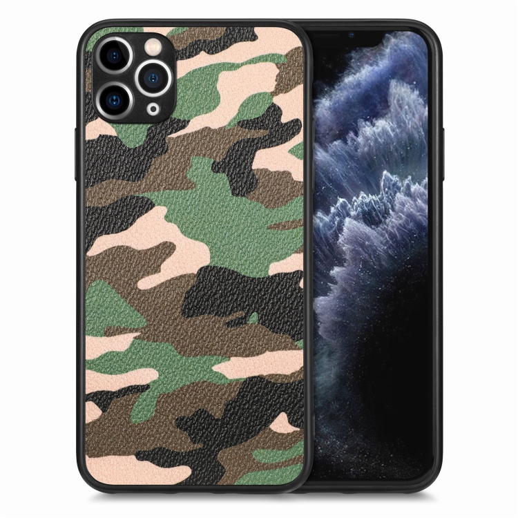 

For iPhone 11 Camouflage Leather Back Cover Phone Case(Green)