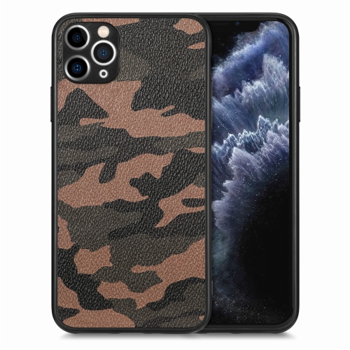 

For iPhone 11 Pro Camouflage Leather Back Cover Phone Case(Brown)