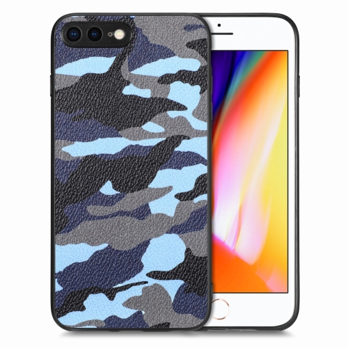 

For iPhone 7 Plus / 8 Plus Camouflage Leather Back Cover Phone Case(Blue)