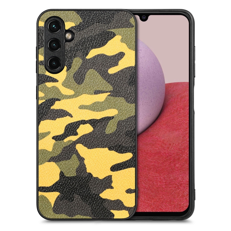 

For Samsung Galaxy A14 5G Camouflage Leather Back Cover Phone Case(Yellow)