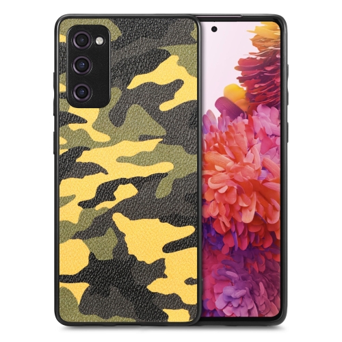 

For Samsung Galaxy S20 FE Camouflage Leather Back Cover Phone Case(Yellow)