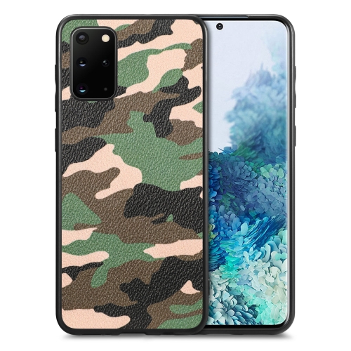

For Samsung Galaxy S20+ Camouflage Leather Back Cover Phone Case(Green)