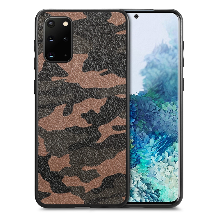 

For Samsung Galaxy S20 Ultra Camouflage Leather Back Cover Phone Case(Brown)