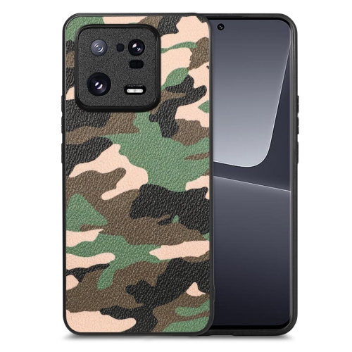 

For Xiaomi 13 Pro Camouflage Leather Back Cover Phone Case(Green)