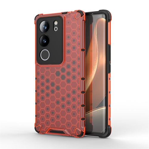 

For vivo V29 / V29 Pro Shockproof Honeycomb Phone Case(Red)