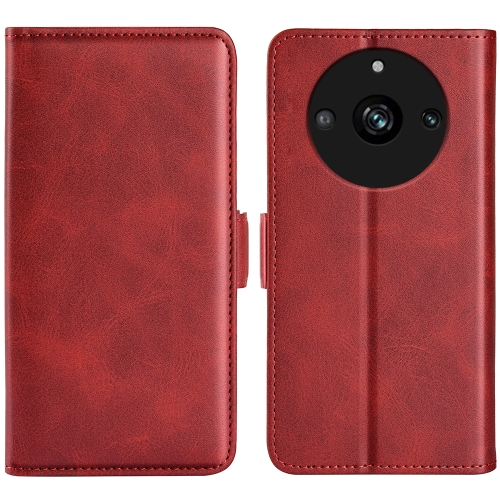 

For Realme Narzo N53 / C53 Dual-side Magnetic Buckle Horizontal Flip Leather Phone Case(Red)