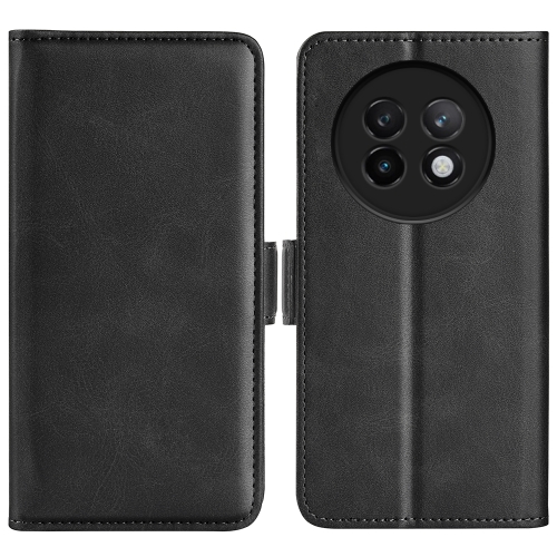 

For Realme 13+ 5G Dual-side Magnetic Buckle Horizontal Flip Leather Phone Case(Black)