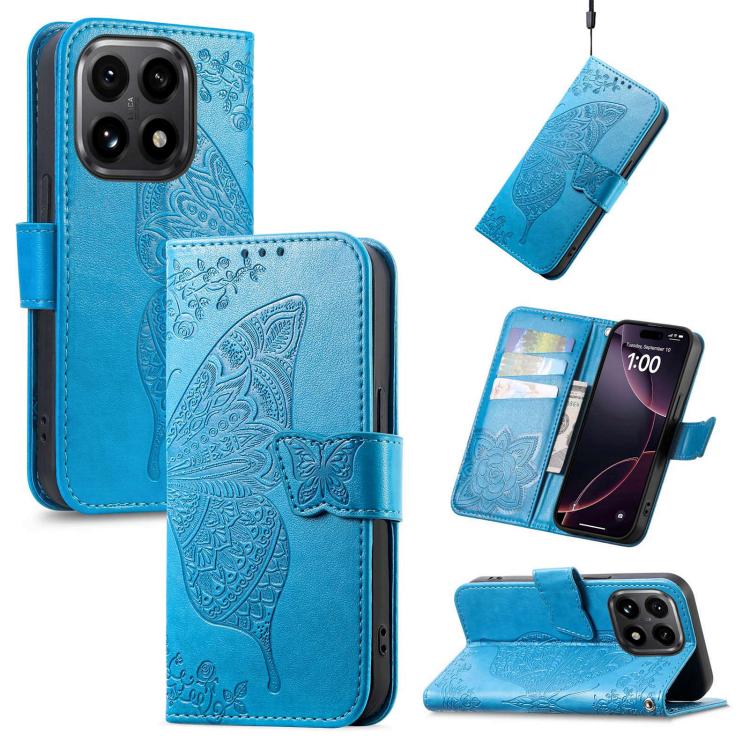 

For Xiaomi 15T Butterfly Love Flower Embossed Leather Phone Case(Blue)