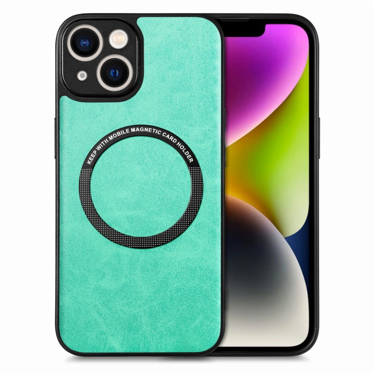 

For iPhone 14 Solid Color Leather Skin Back Cover Phone Case(Green)