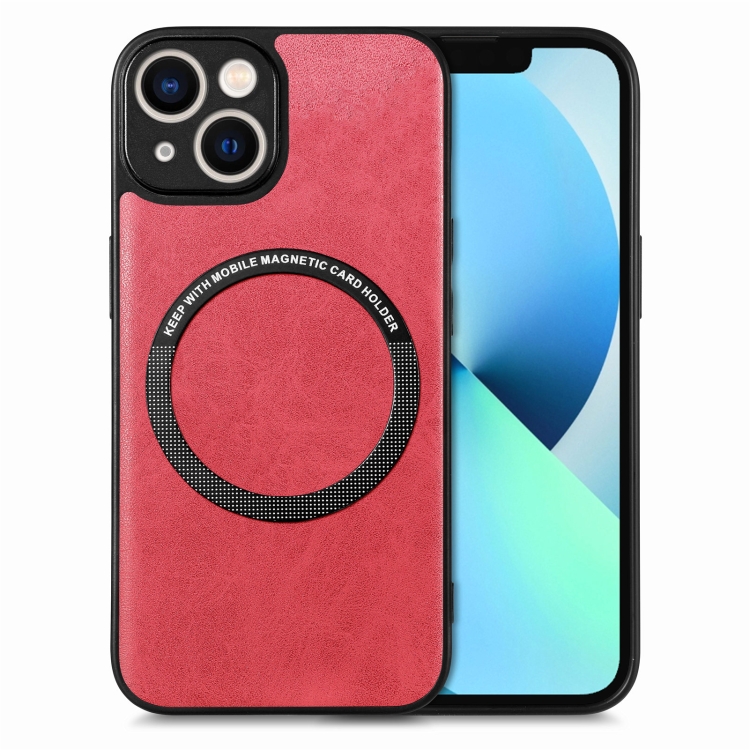 

For iPhone 13 Solid Color Leather Skin Back Cover Phone Case(Red)