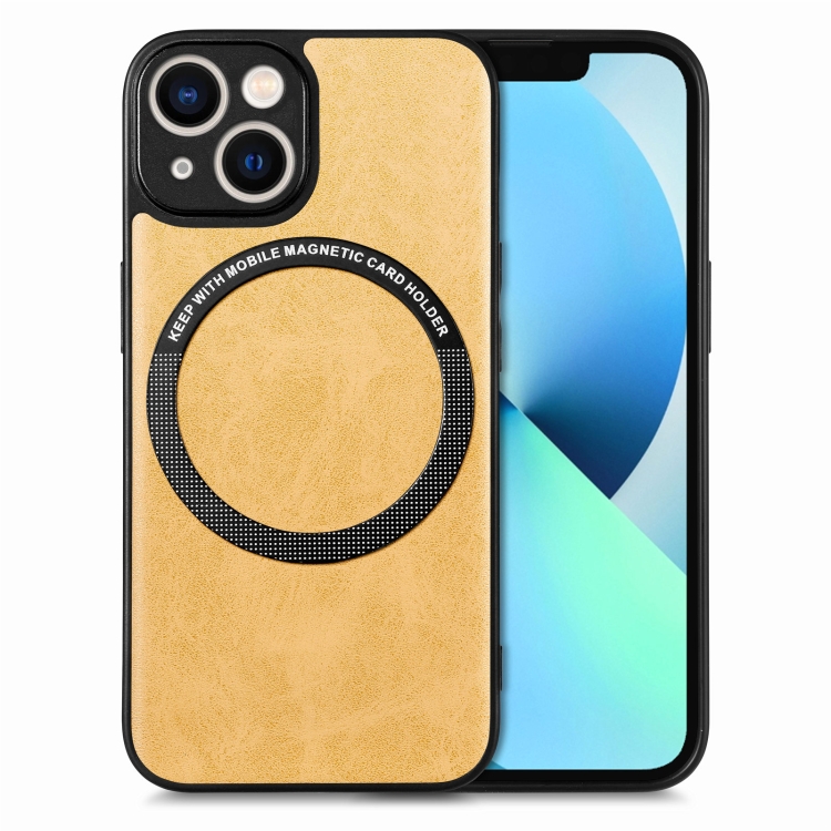 

For iPhone 13 mini Solid Color Leather Skin Back Cover Phone Case(Yellow)