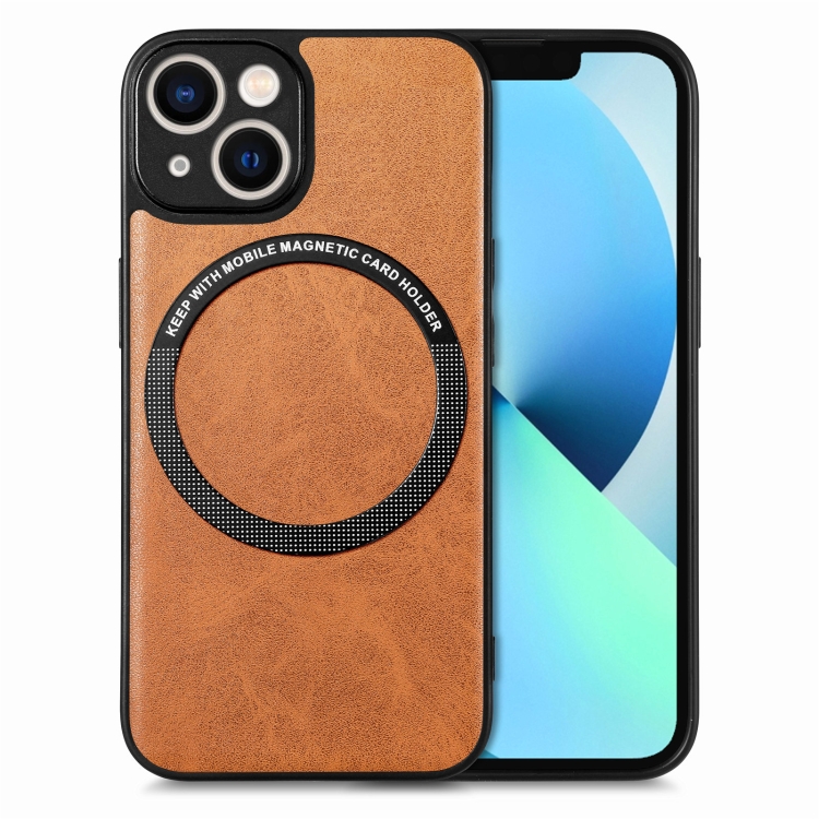 

For iPhone 13 mini Solid Color Leather Skin Back Cover Phone Case(Brown)