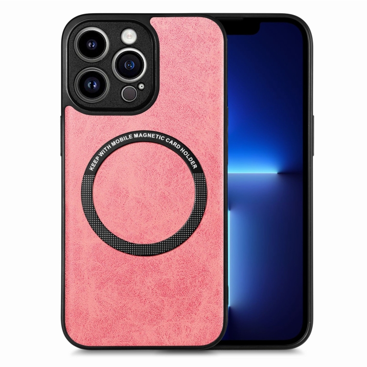 

For iPhone 13 Pro Solid Color Leather Skin Back Cover Phone Case(Pink)