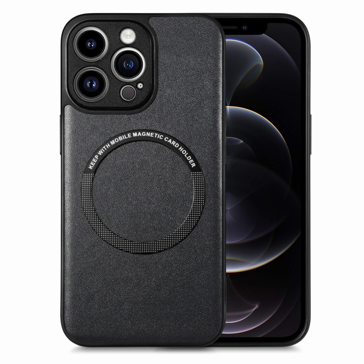 

For iPhone 12 Pro Solid Color Leather Skin Back Cover Phone Case(Black)