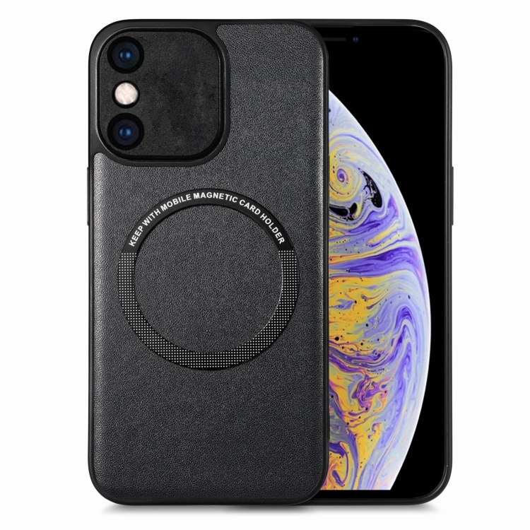 

For iPhone XS Max Solid Color Leather Skin Back Cover Phone Case(Black)