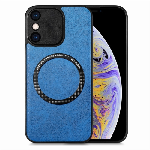 

For iPhone XS Max Solid Color Leather Skin Back Cover Phone Case(Blue)