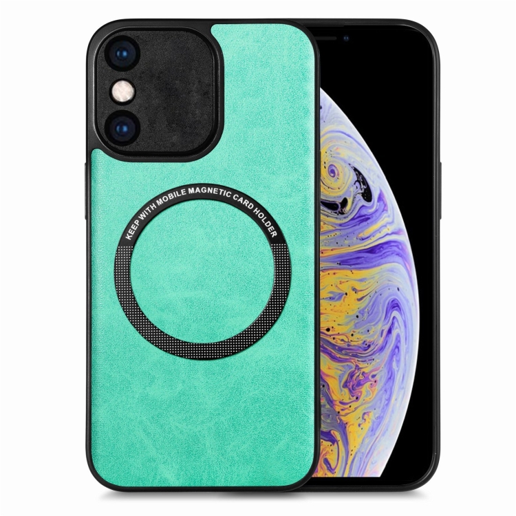 

For iPhone XS Max Solid Color Leather Skin Back Cover Phone Case(Green)