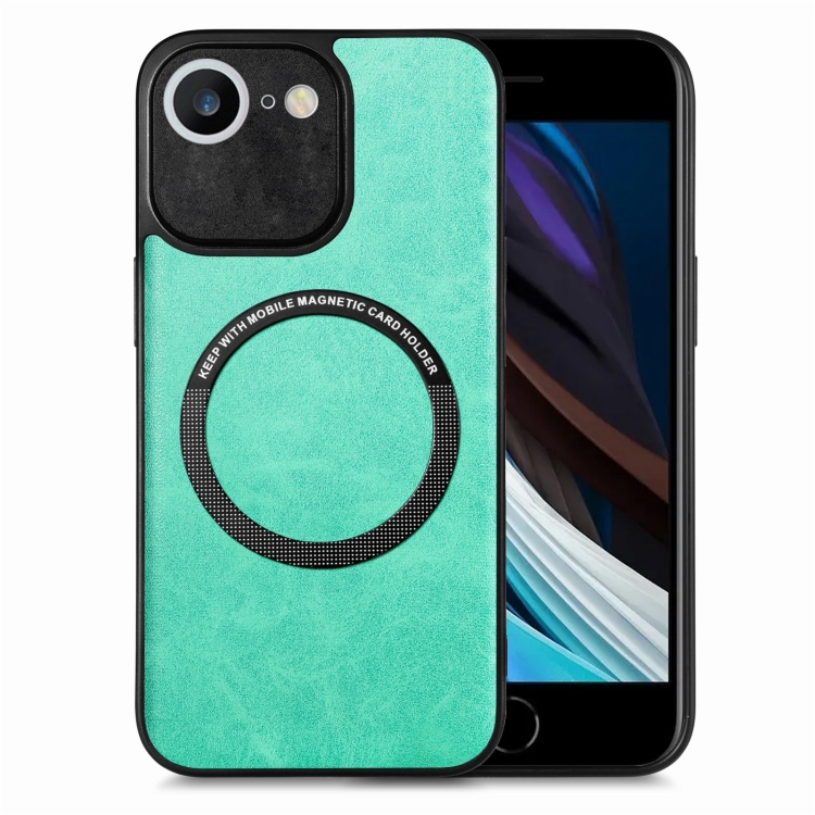 

For iPhone SE 2022 / 7 / 8 Solid Color Leather Skin Back Cover Phone Case(Green)