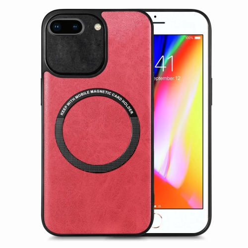 

For iPhone 7 Plus / 8 Plus Solid Color Leather Skin Back Cover Phone Case(Red)