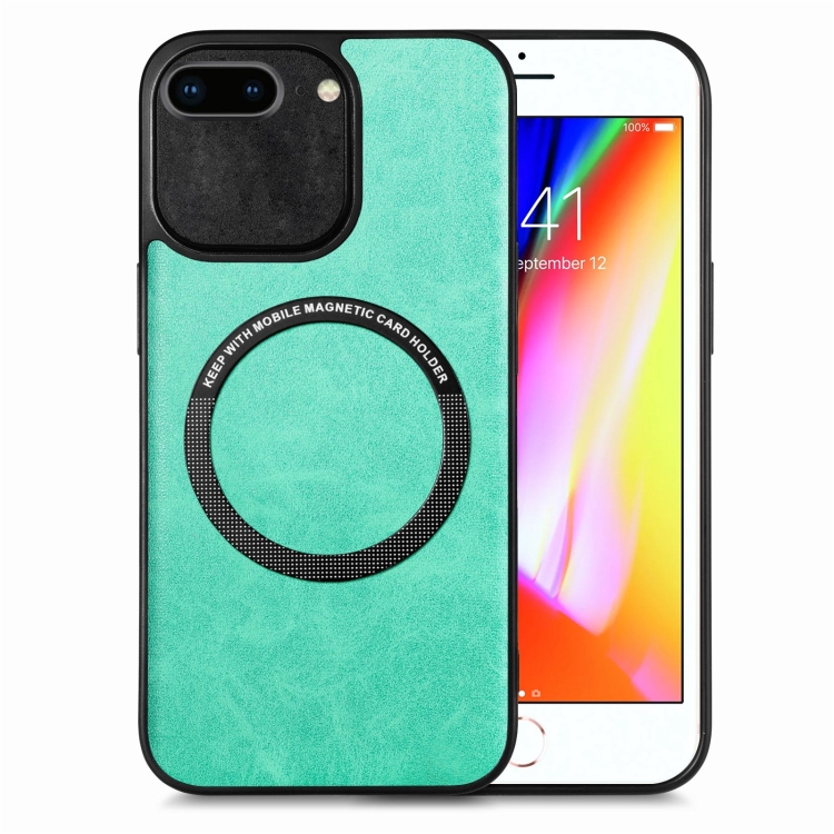 

For iPhone 7 Plus / 8 Plus Solid Color Leather Skin Back Cover Phone Case(Green)