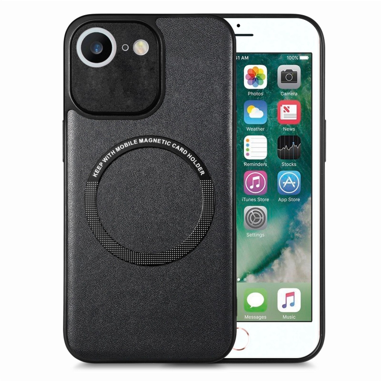 

For iPhone 6 / 6s Solid Color Leather Skin Back Cover Phone Case(Black)