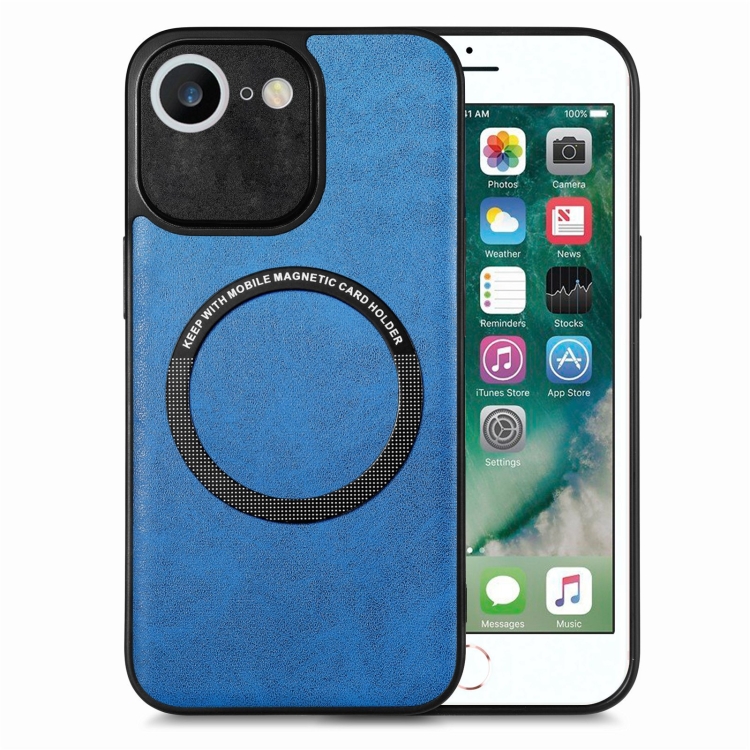 

For iPhone 6 / 6s Solid Color Leather Skin Back Cover Phone Case(Blue)