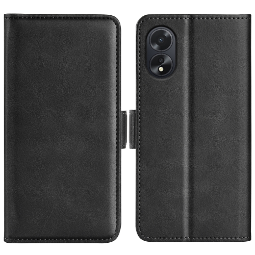 

For OPPO A38 Dual-side Magnetic Buckle Horizontal Flip Leather Phone Case(Black)