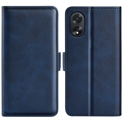 

For OPPO A38 Dual-side Magnetic Buckle Horizontal Flip Leather Phone Case(Dark Blue)