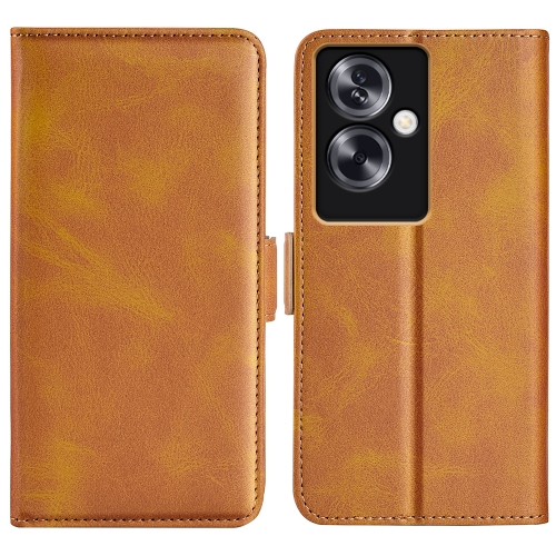 

For OPPO A79 Dual-side Magnetic Buckle Horizontal Flip Leather Phone Case(Yellow)