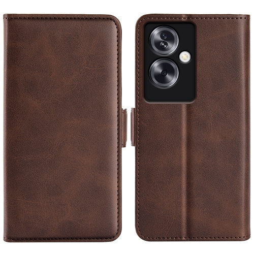 

For OPPO A79 Dual-side Magnetic Buckle Horizontal Flip Leather Phone Case(Brown)