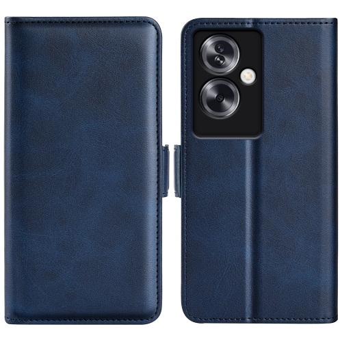 

For OPPO A79 Dual-side Magnetic Buckle Horizontal Flip Leather Phone Case(Dark Blue)